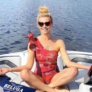 H&M x Joanna Ortiz asymmetrical swimsuit red new